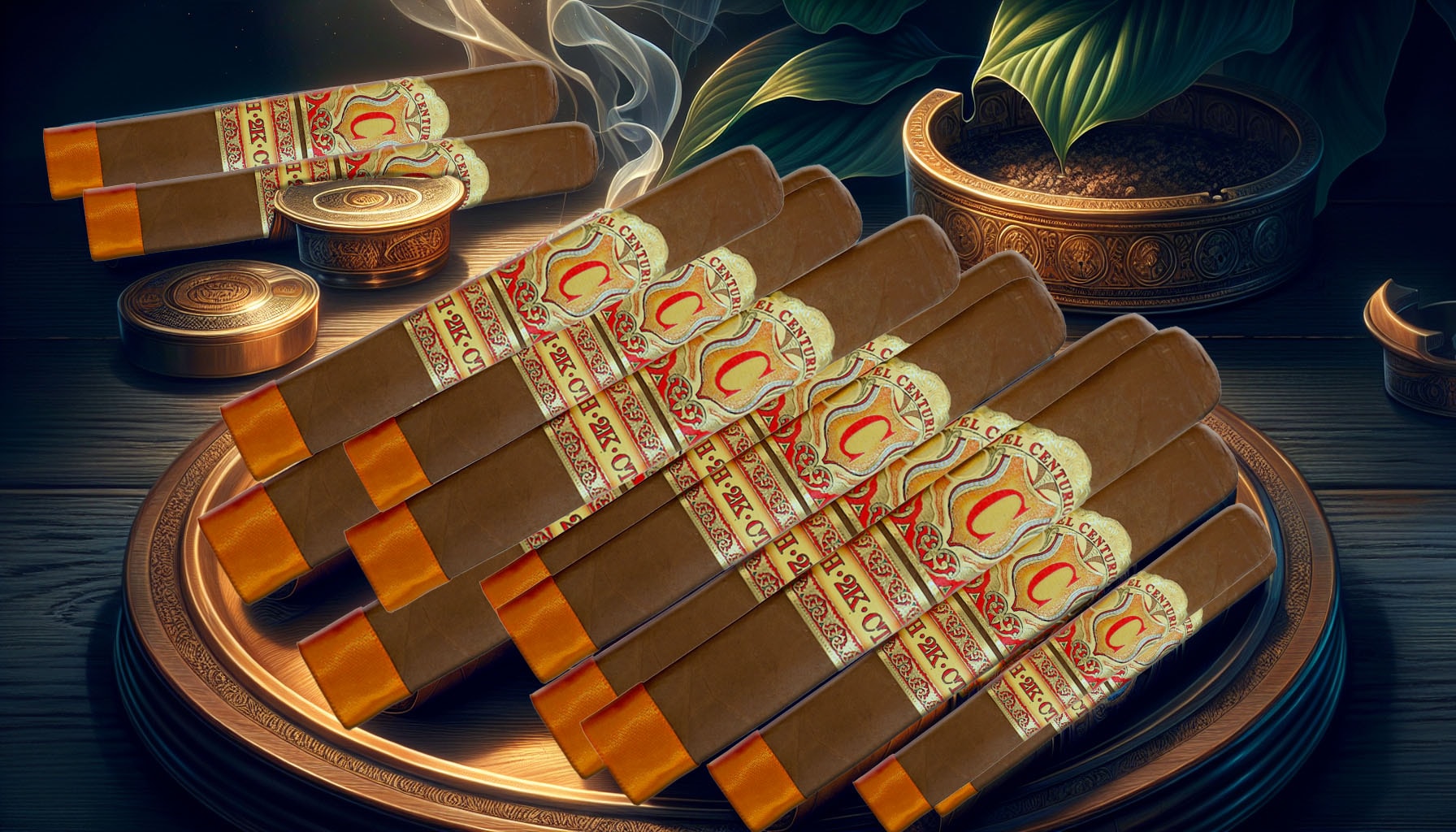 An artistic representation of My Father El Centurion H-2K-CT cigars, showcasing their unique design.