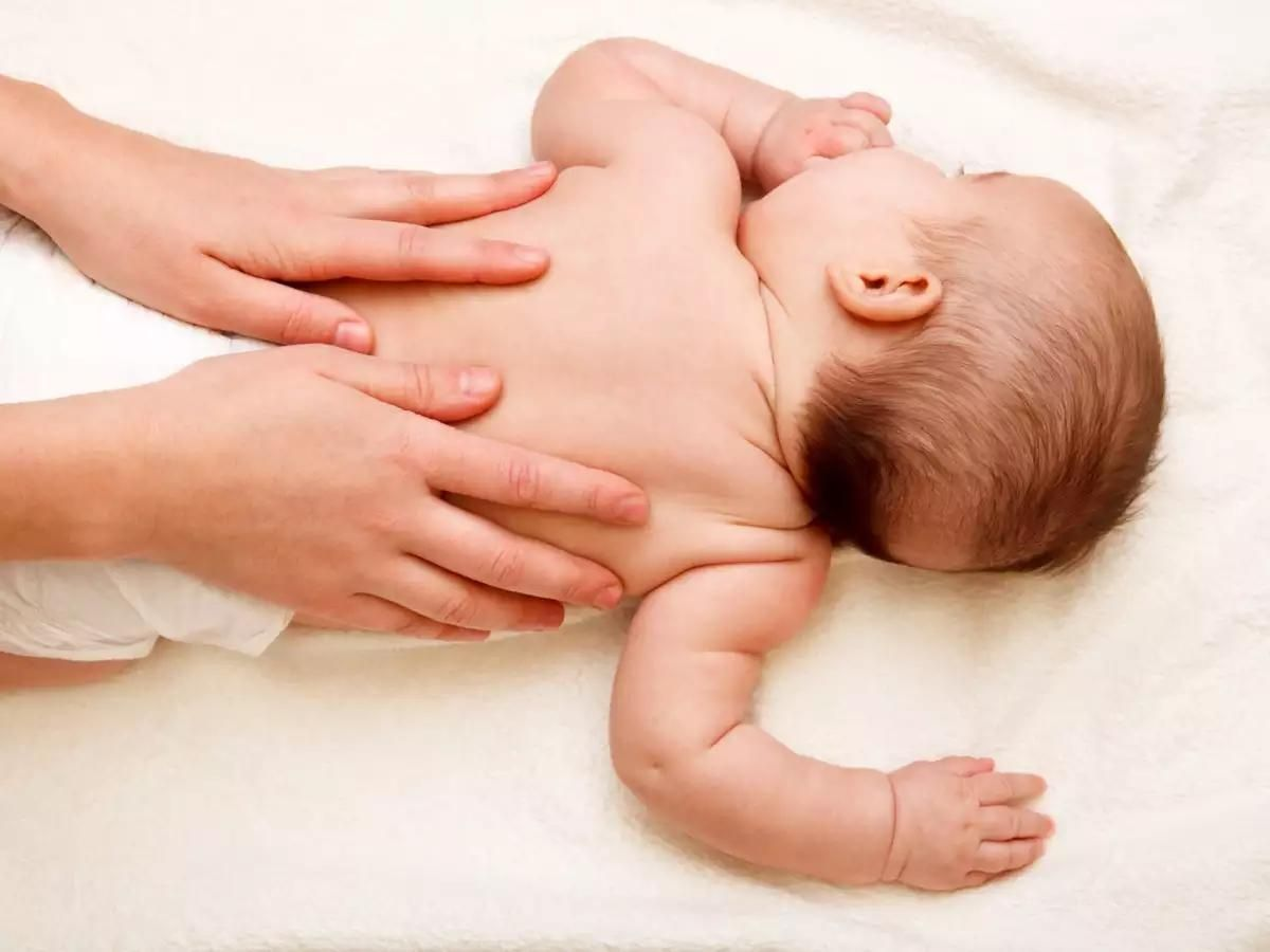 baby massage, baby's rib cage, baby's spine. massaging your baby
