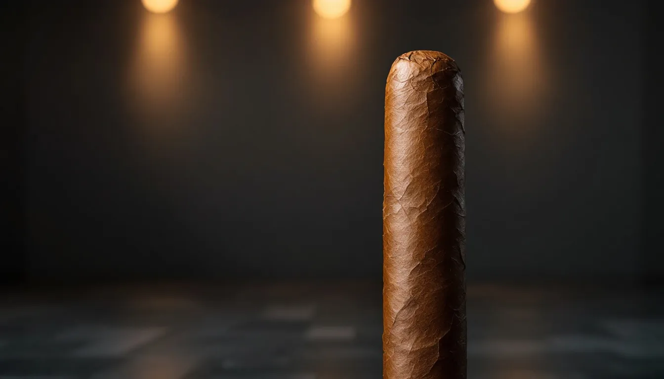 A close-up of the construction quality of premium cigars.