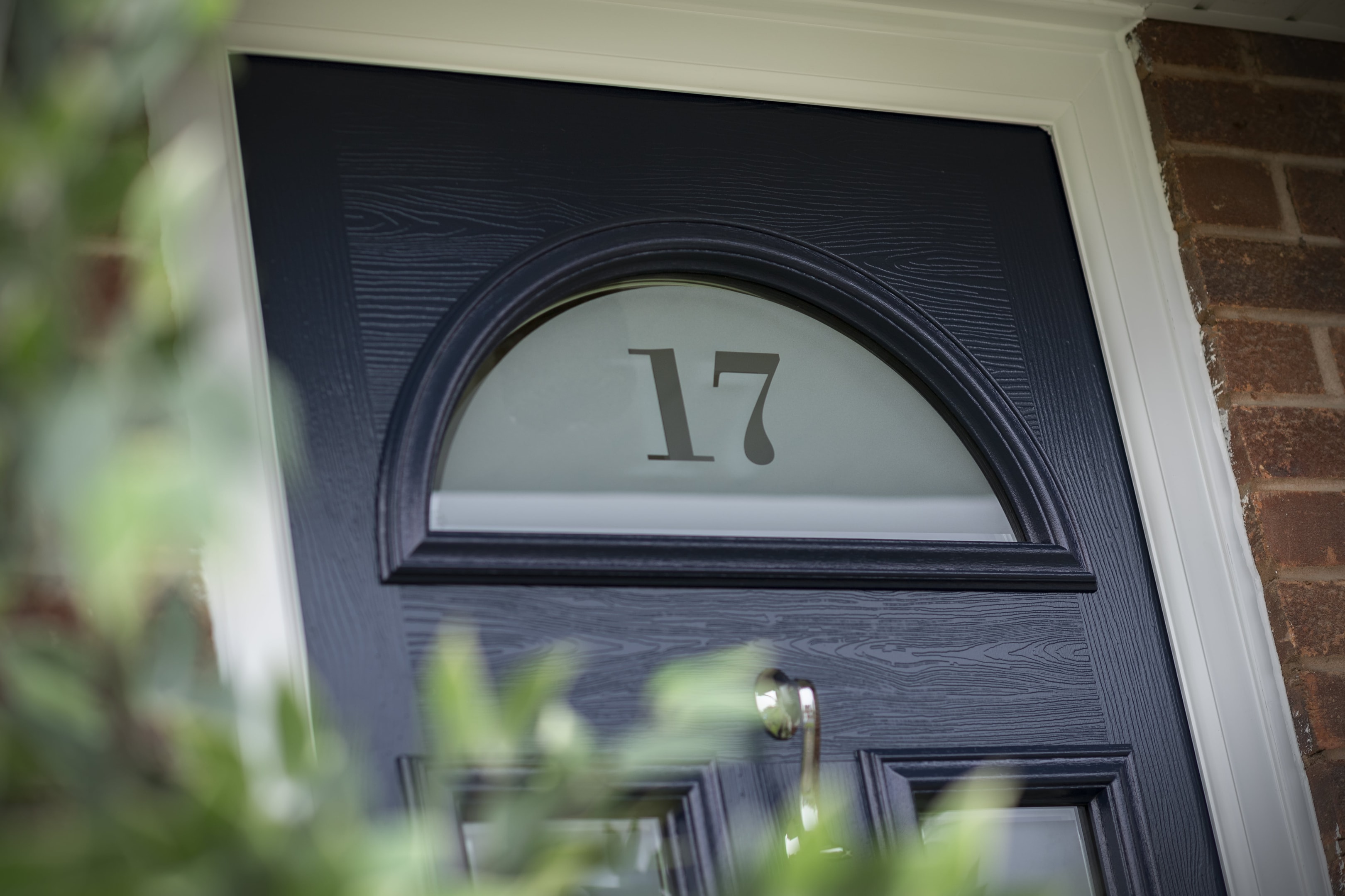 close up of composite door glazing