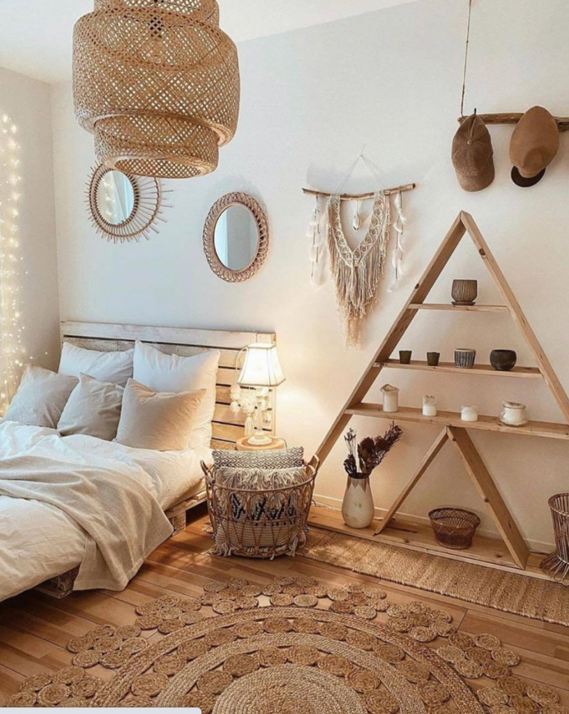 Bohemian minimalist bedroom