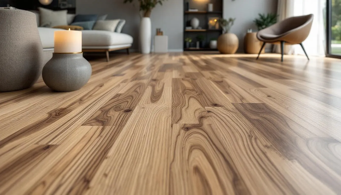 Different types of scratch-resistant wood species highlighted for flooring.