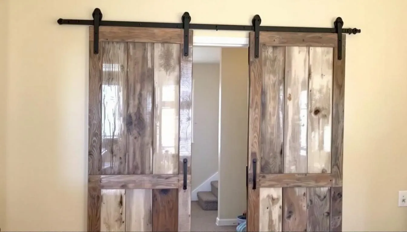 Transforming bedroom entrance with sliding barn doors.