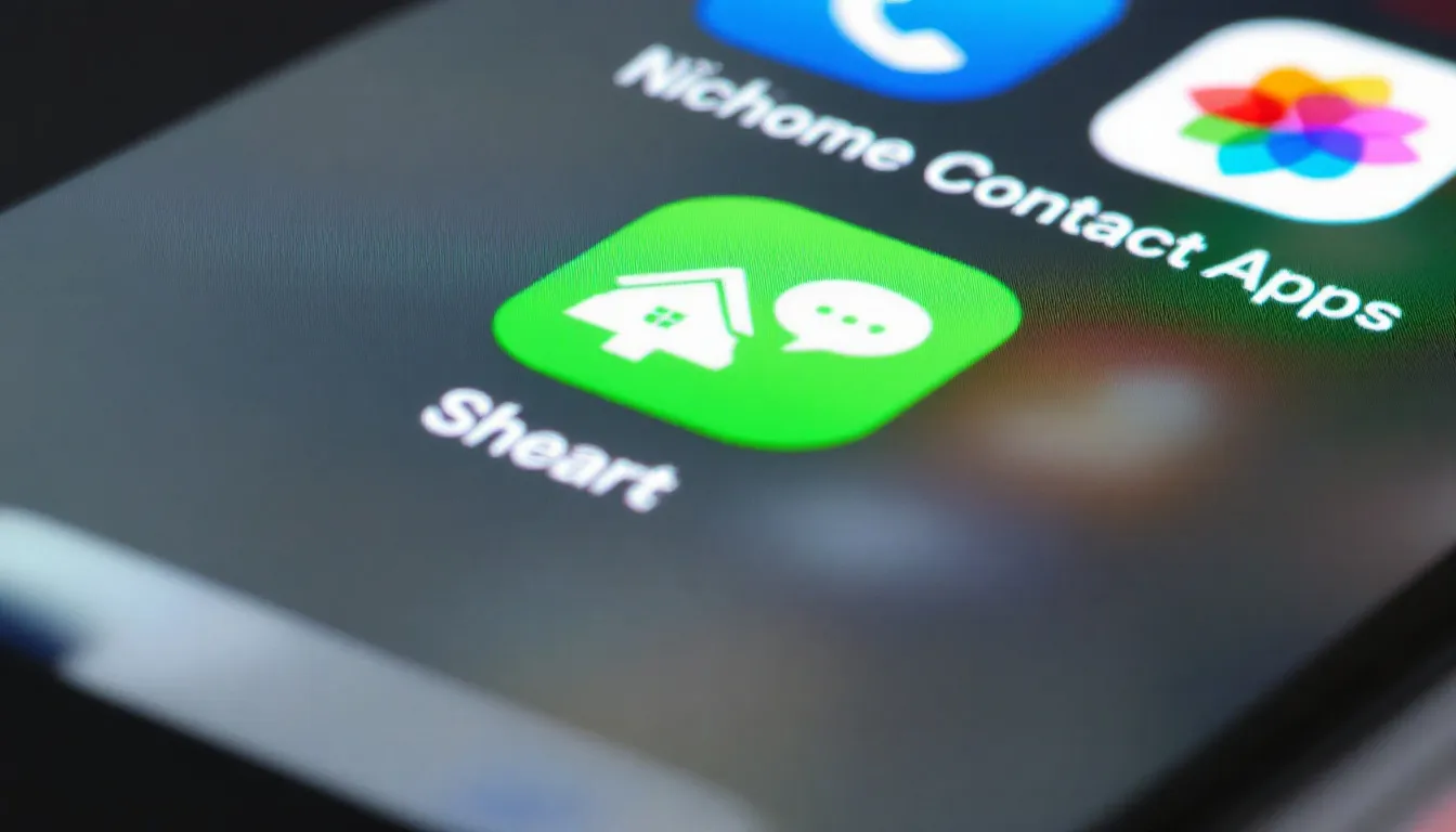 A smartphone screen displays various contact app icons, including messaging and social media applications, suggesting options for phone calls and text messages. The layout is user-friendly, designed to help customers easily navigate their communication tools.