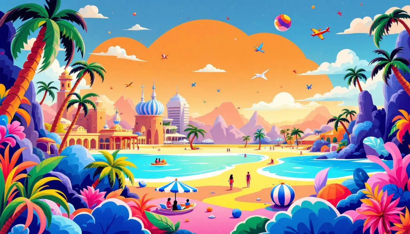 Viagens de luxo com desconto, apresentando resorts e experiências exclusivas.