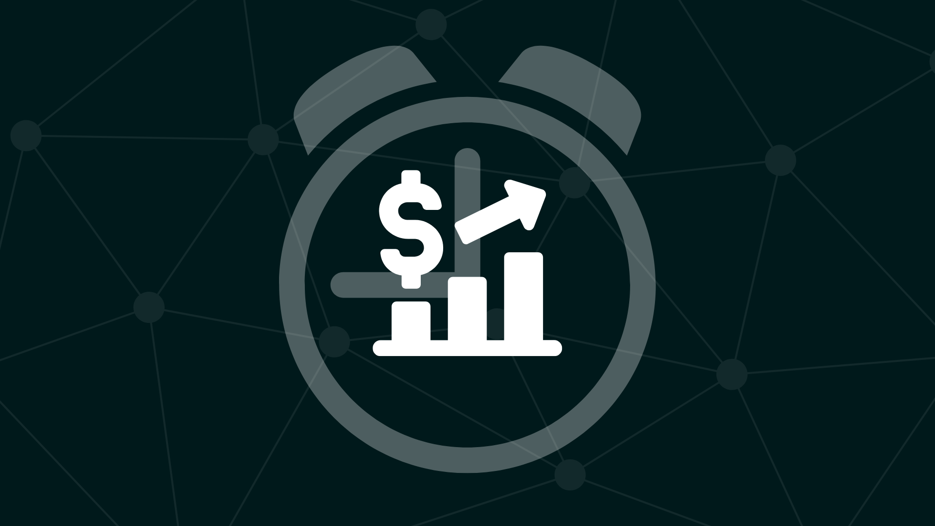 a graph showing profit with a clock behind it