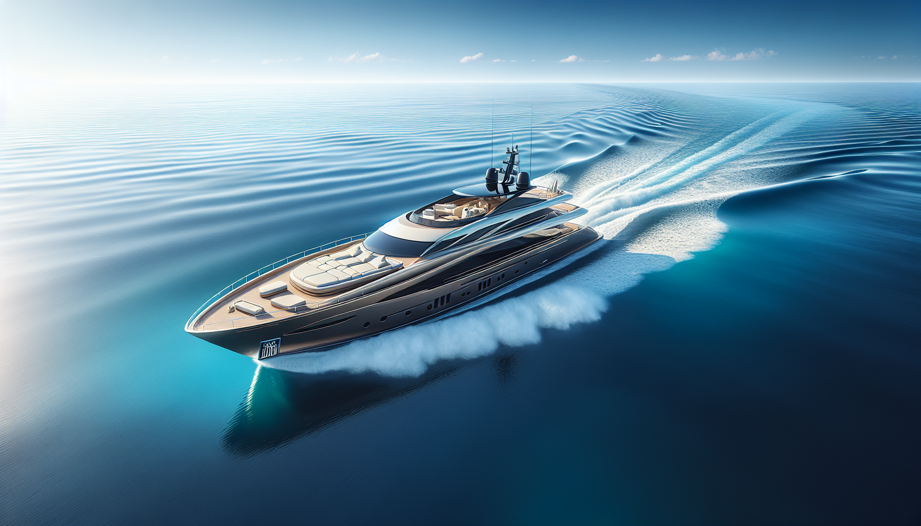 A luxurious yacht sailing in the open sea, representing the yachting lifestyle.