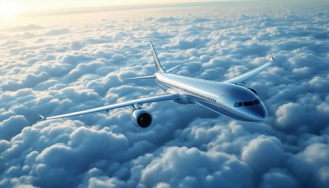 Ein Bild von einem Flugzeug, das über den Wolken fliegt, symbolisiert die Möglichkeit, Meilen für Flüge einzulösen.