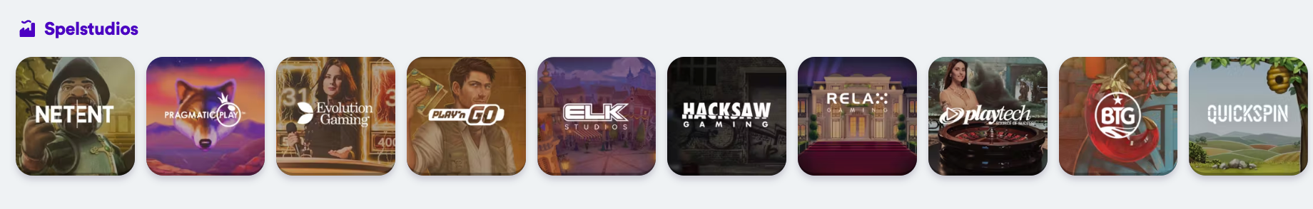 Casumo spelleverantörer