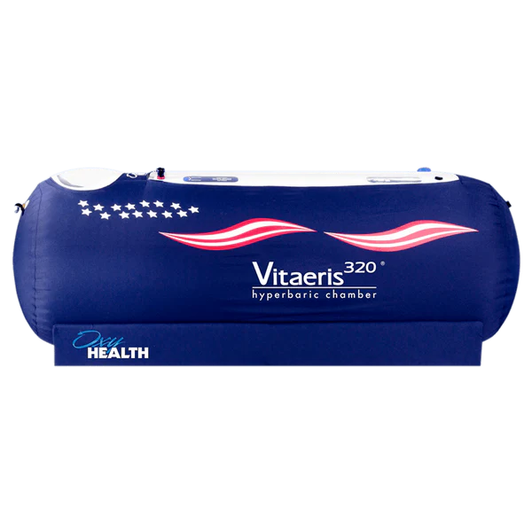 Image of the Vitaeris 320® by OxyHealth, one of the largest portable hyperbaric chambers.