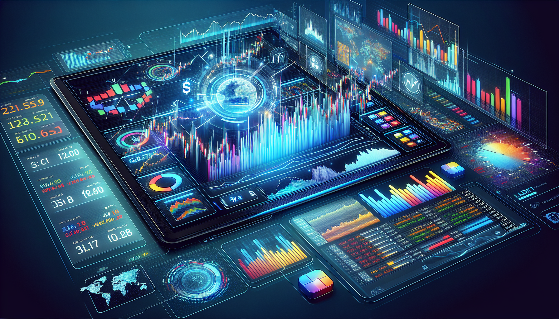 Illustration of forex trading platforms and economic calendar