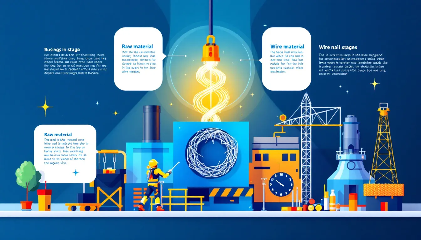 Setting up a wire nail making plant with visual representation of a factory layout.