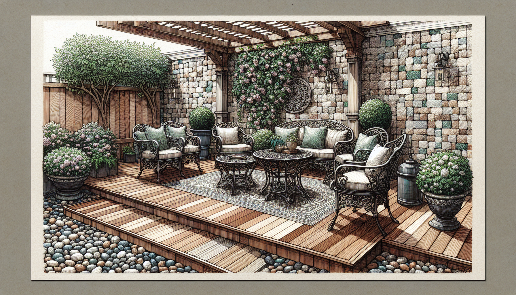 Aesthetic and strong patio design featuring durable materials