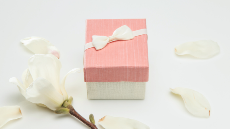 a pink gift box