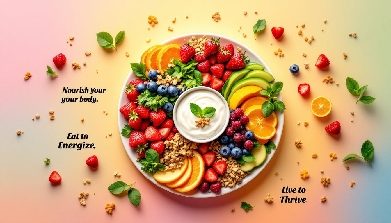 A balanced diet plate with nutritious foods.