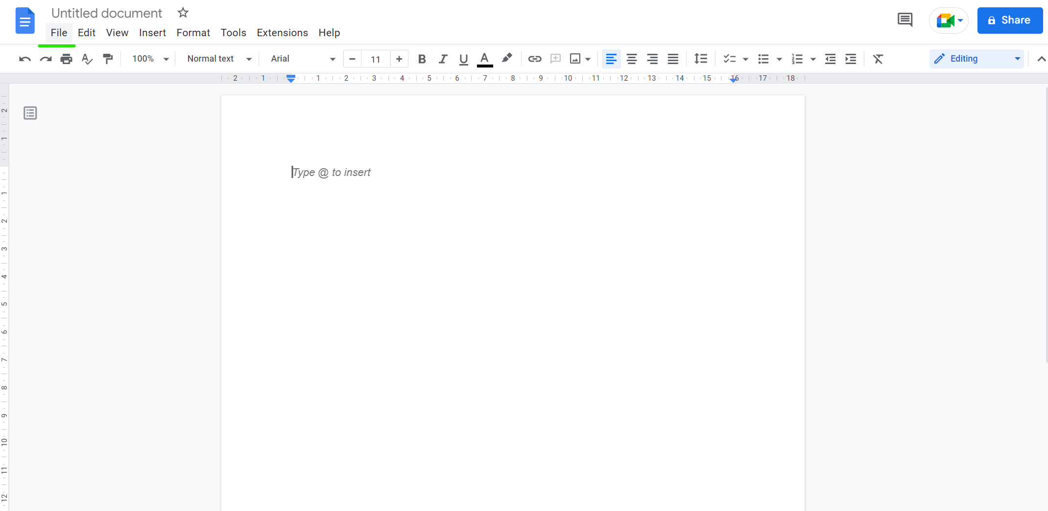 File section in google doc