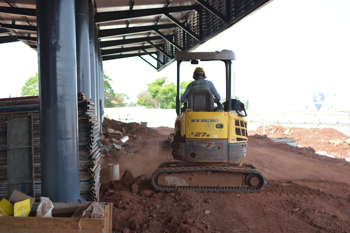 john deere excavators on site