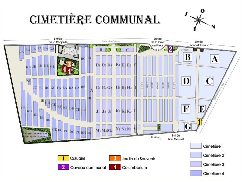 Plan cimetière de la ville de La-Couronne