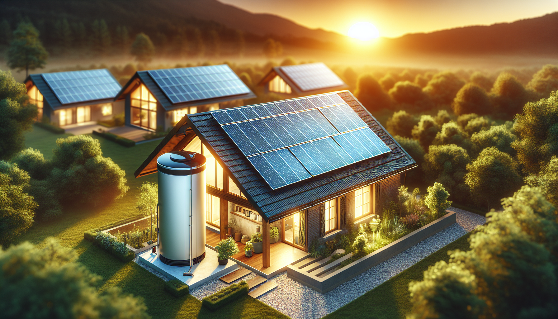 Illustration of solar power solutions for net zero homes