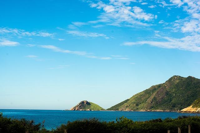 grumari, blue sky, mar, montanha, sea, rio, brazil, ocean, beach, landscape, nature, travel, atlantic, south, summer, mountain, natural, blue, coast, tropical, sky, paradise, climate, stone
