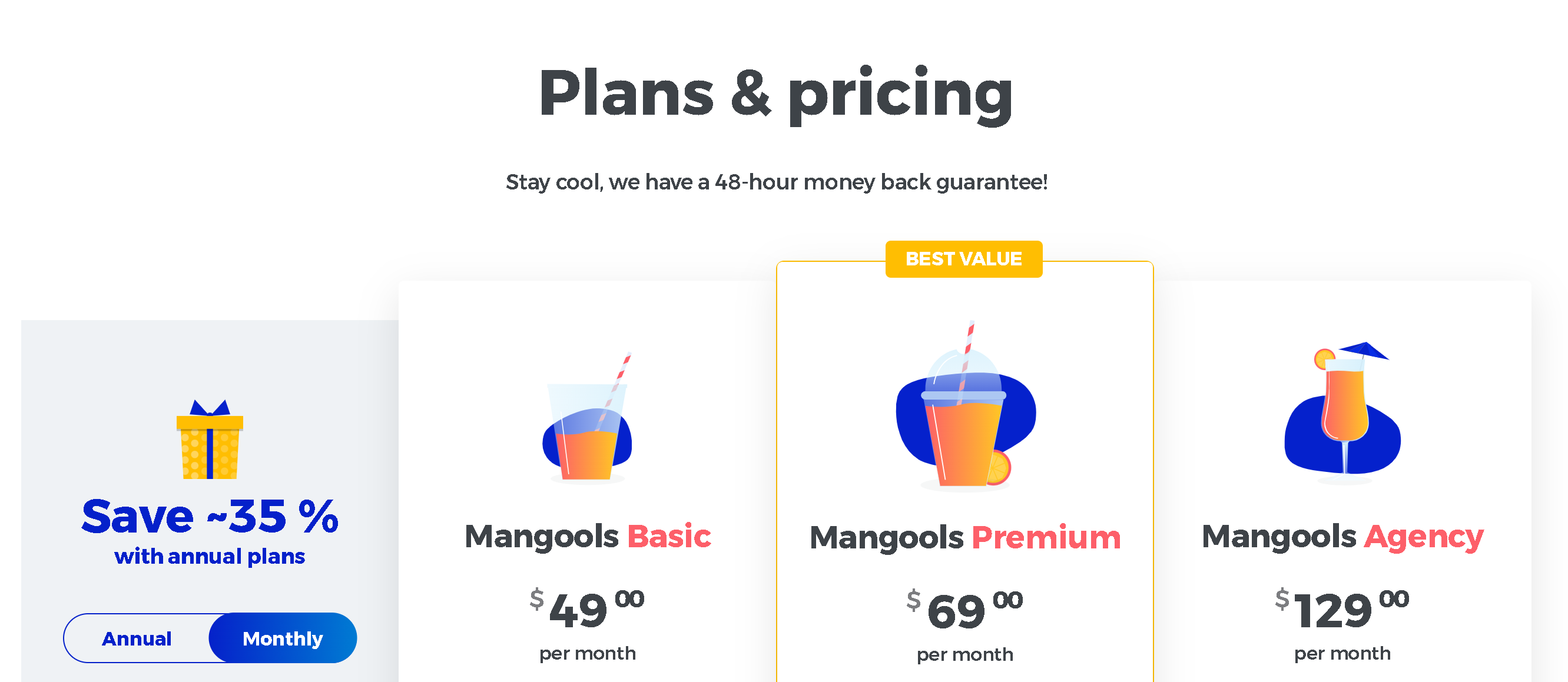 Mangools' monthly plan