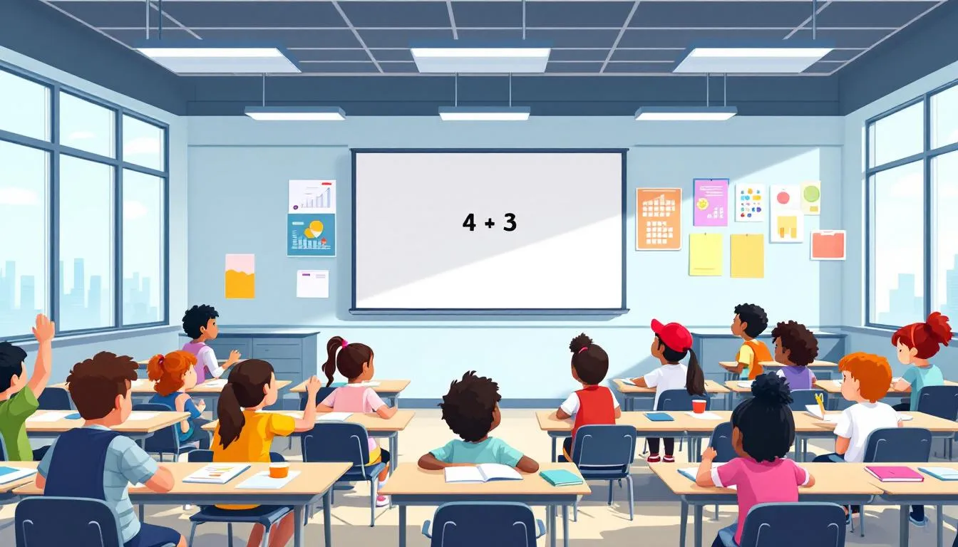 Des élèves en classe de primaire au Canada, illustrant l'éducation des enfants.