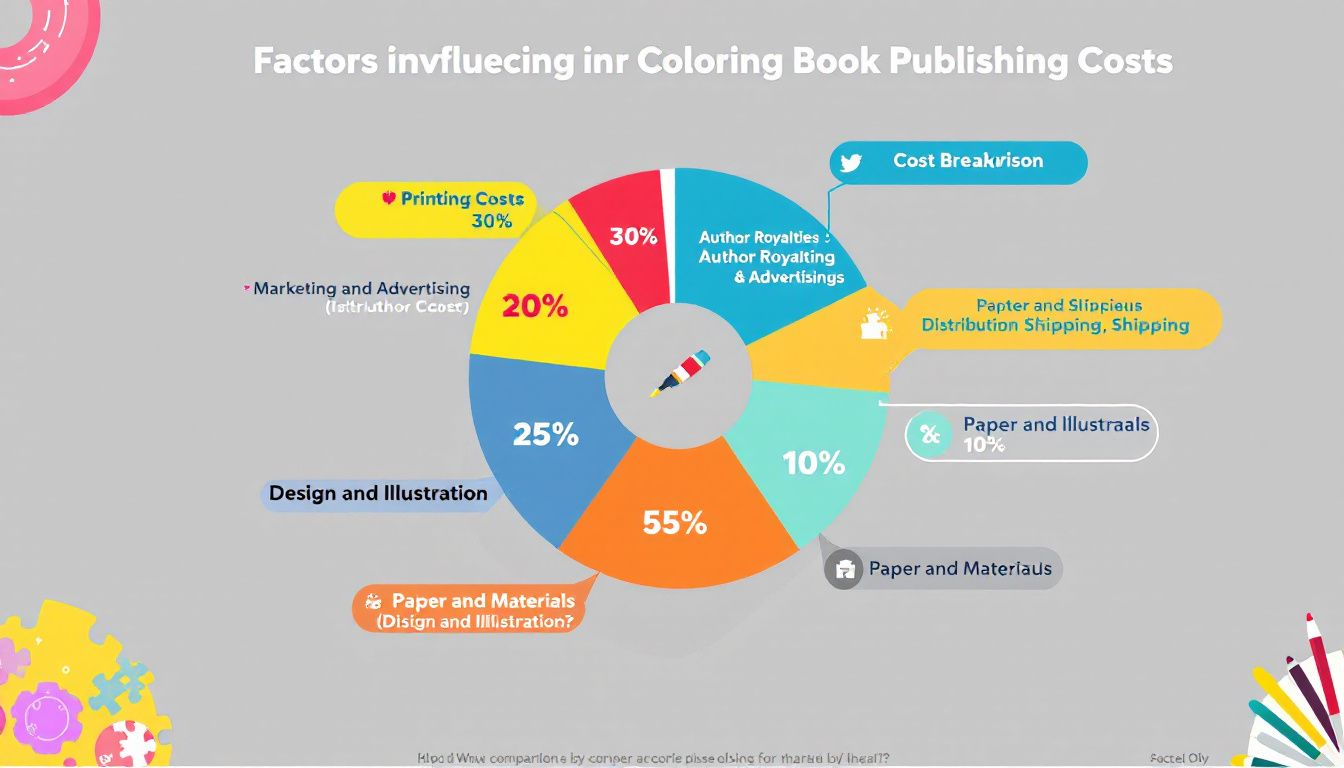 Factors influencing coloring book publishing costs.