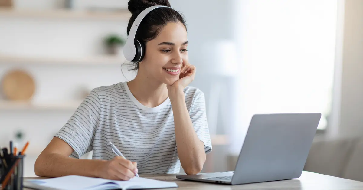 Woman managing personal finances and income planning for sex workers.