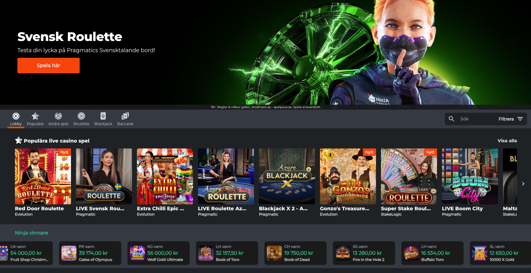 Ninja live casino