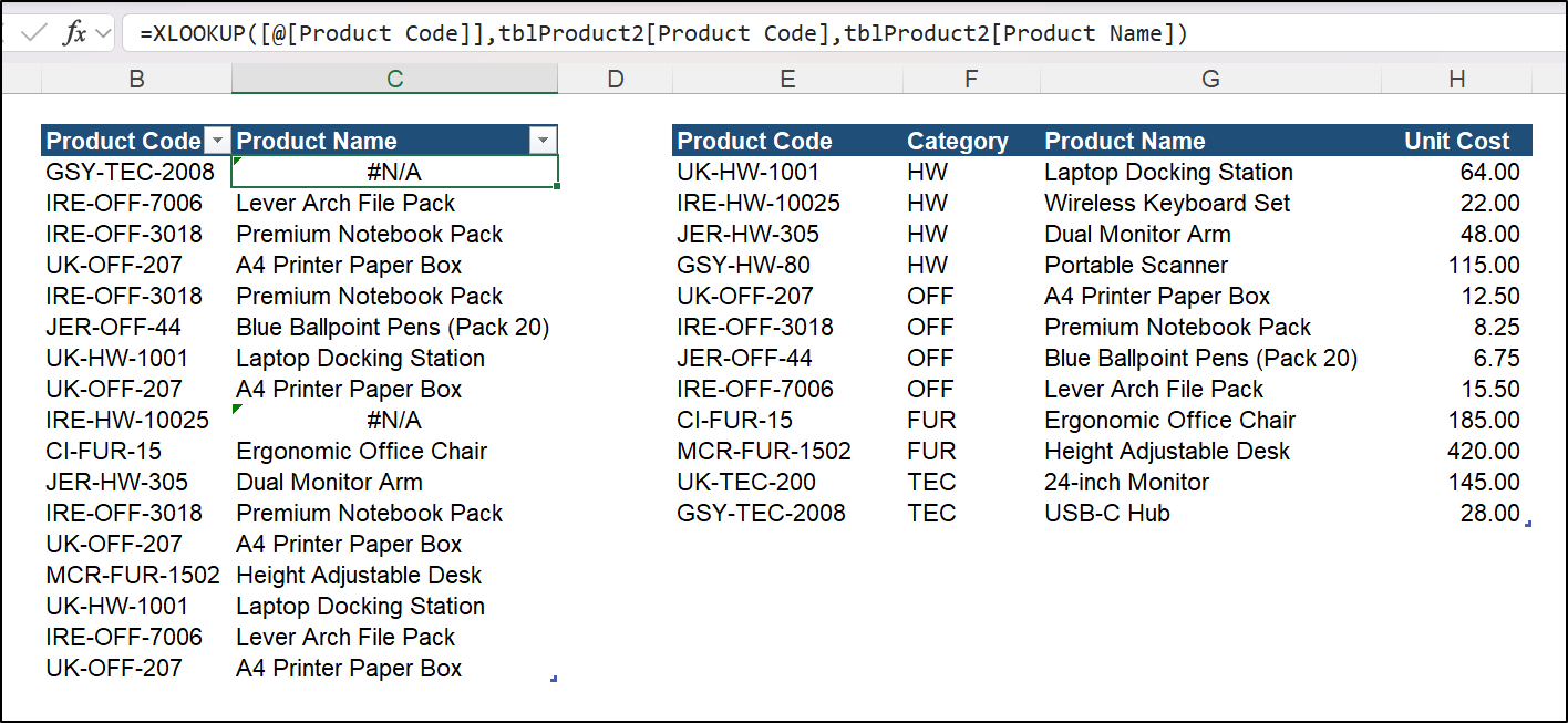 Non printable characters such as line breaks cause havoc with XLOOKUP
