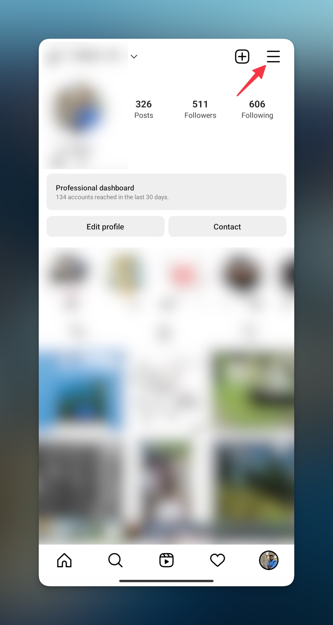 Remote.tools showing a screenshot of an Instagram profile and tap on hamburger menu to switch to private account