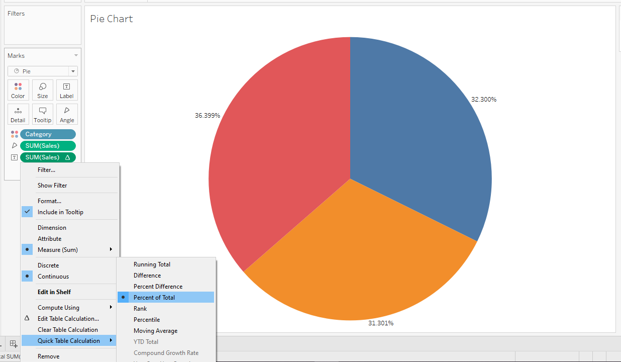 Converting labels to percentages