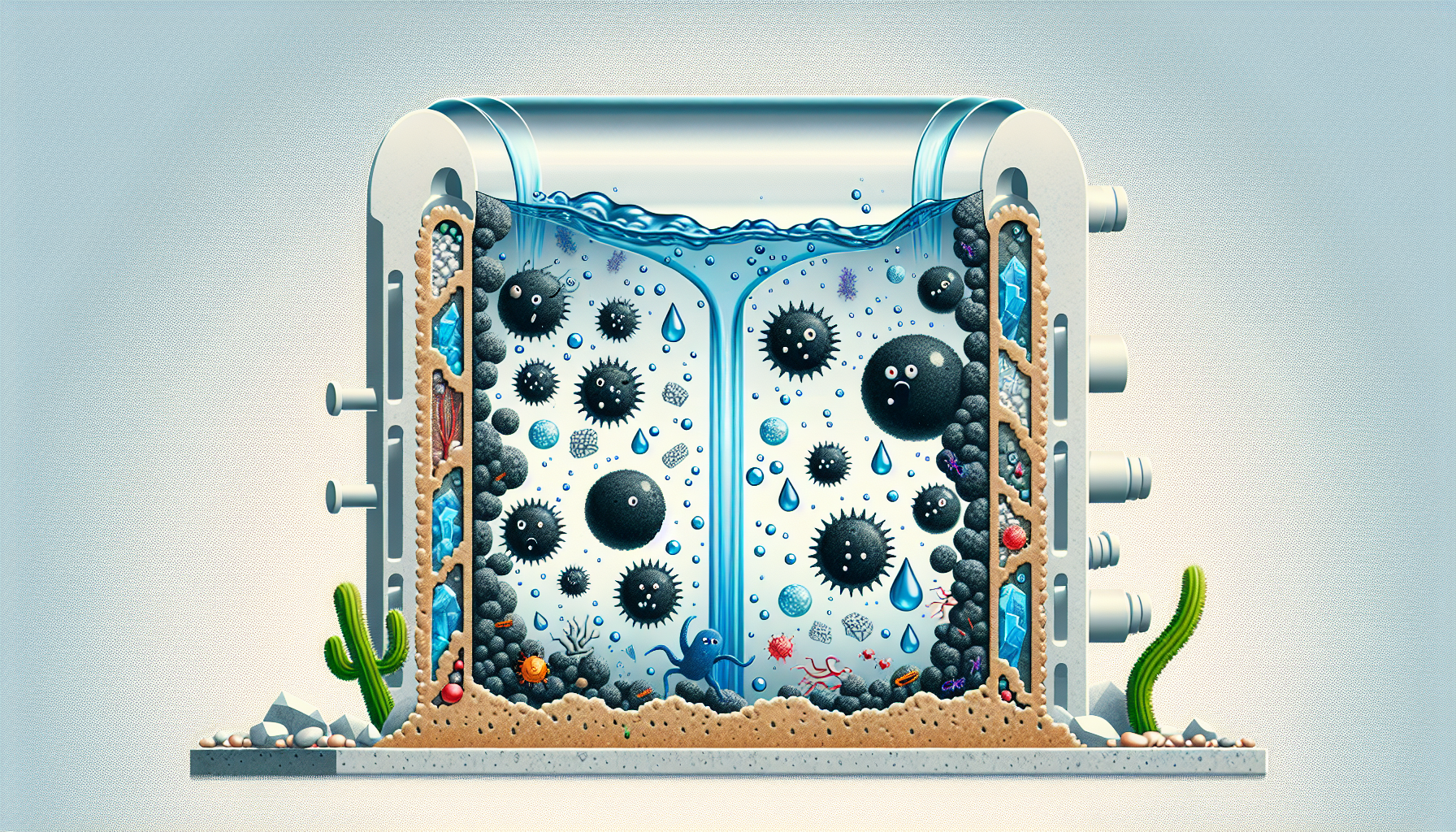 Illustration of contaminants removed by reverse osmosis