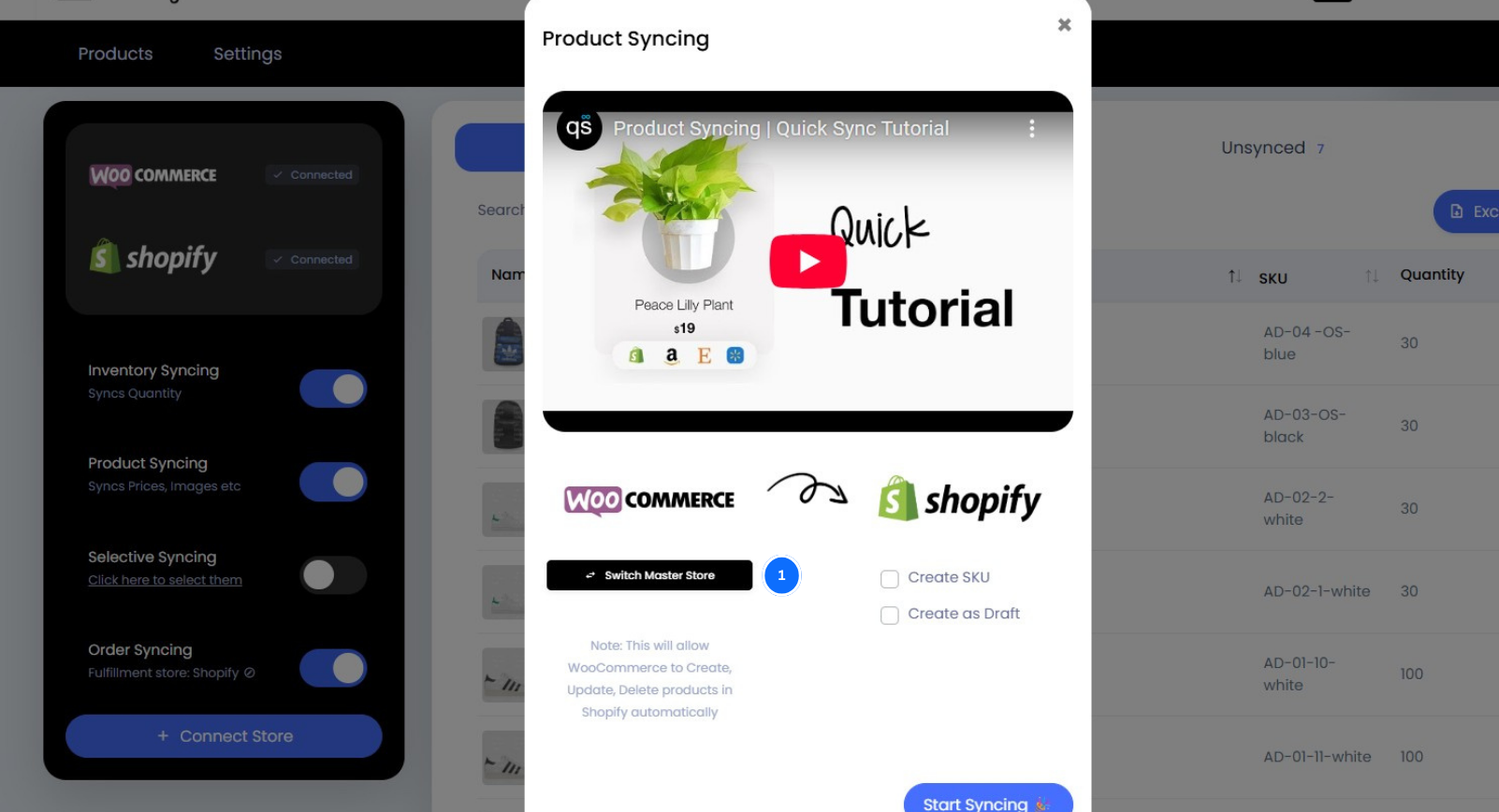 Choose a Master Store