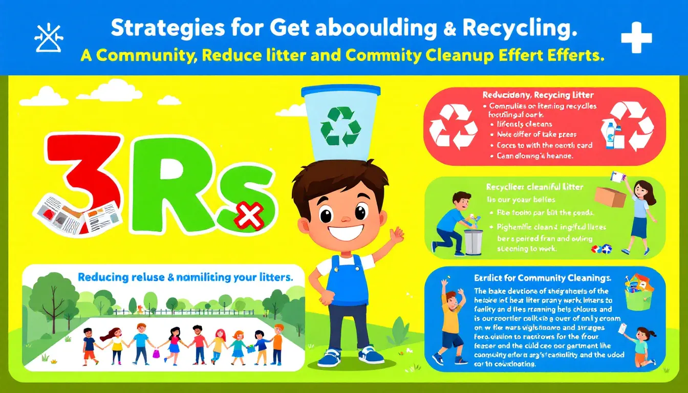 Strategies for reducing litter, including community cleanup efforts.