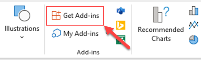 Click on the "Get Add-Ins" icon.