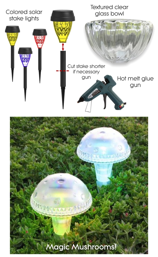 Magic mushroom solar garden lights