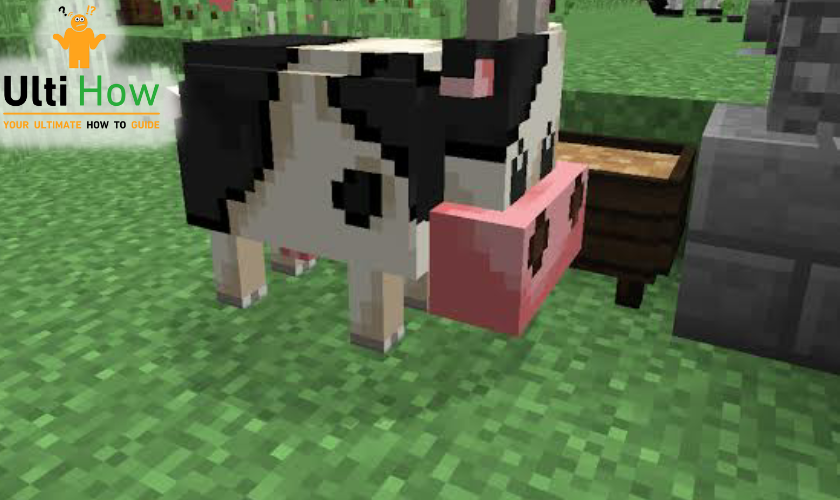 Milk a cow on Minecraft