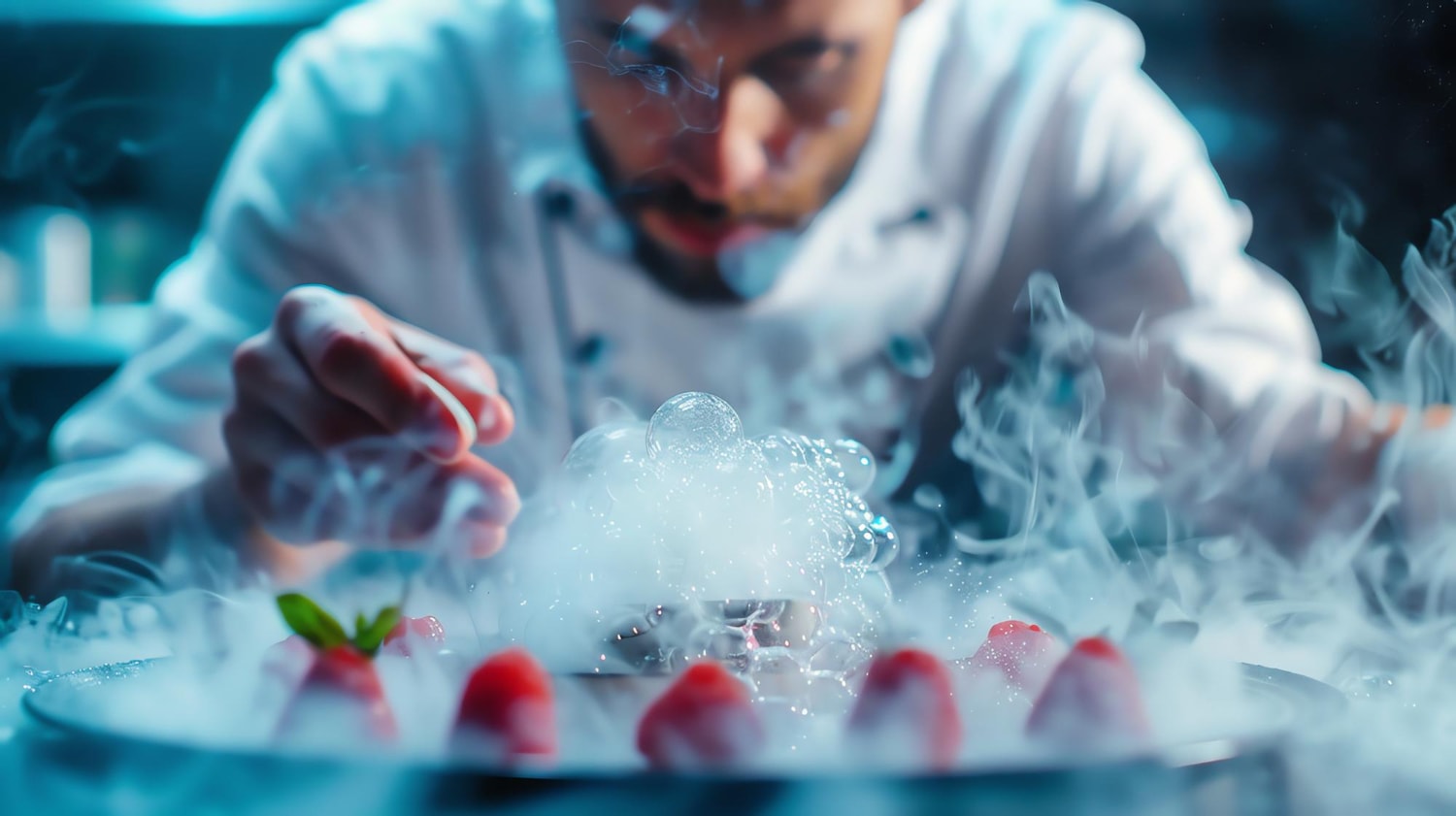 ciekły azot i owoce morza