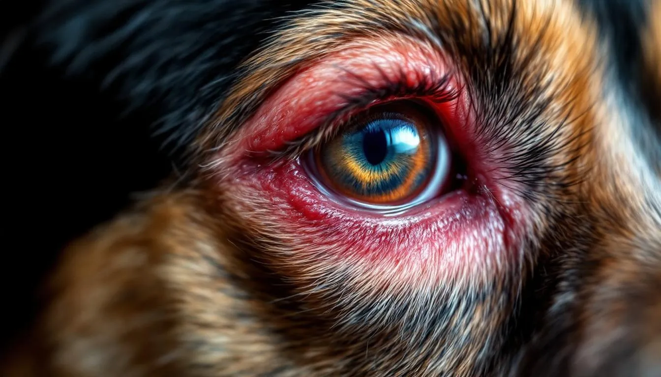 A close-up image of a dog