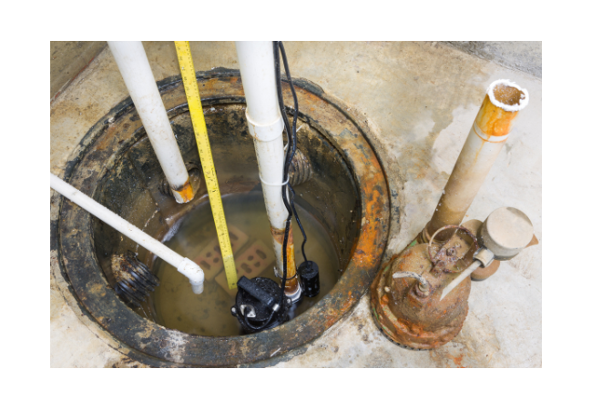 A person checking a sump pump for signs of impending failure