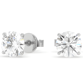 Balto aukso auskarai su deimantu vinukai – topdiamonds.online