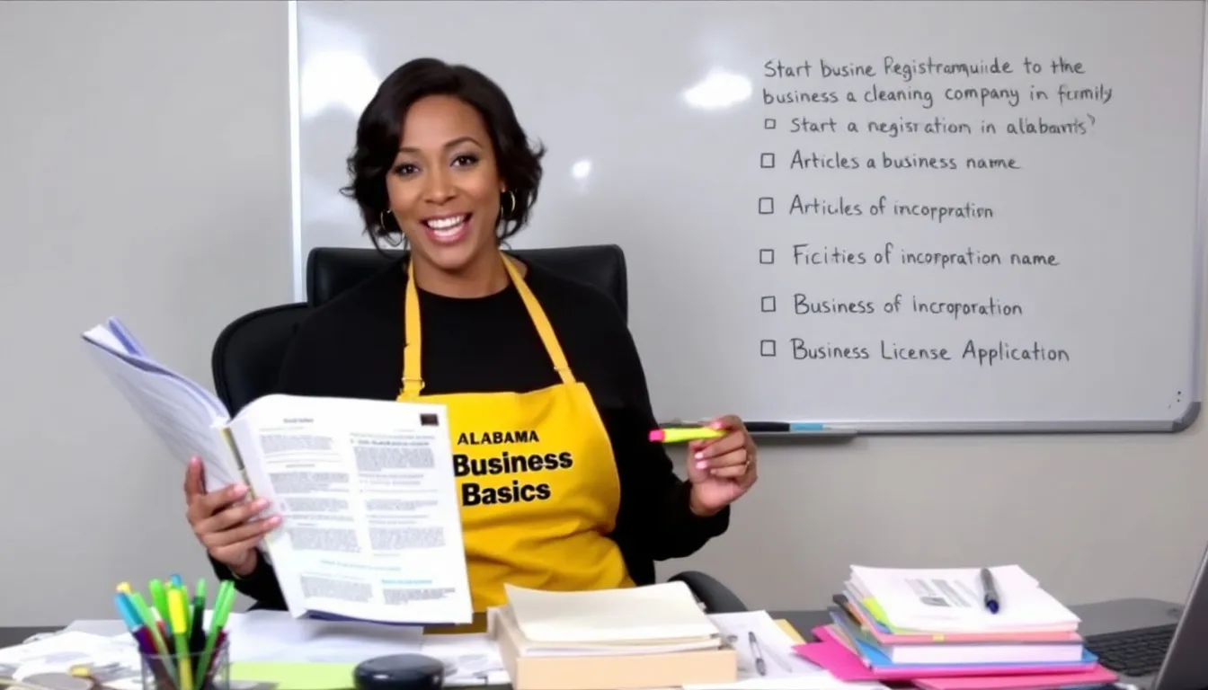 A person reviewing business license requirements in Alabama, including how to start a cleaning company in Alabama.