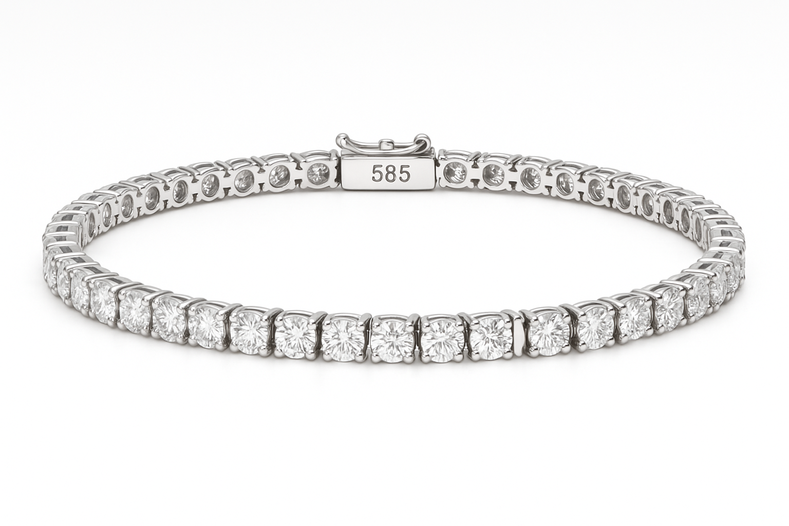 Теннисный браслет с бриллиантами 585 пробы