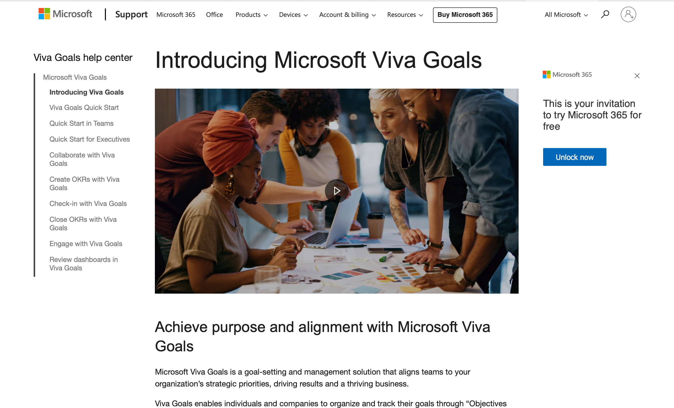 Viva Goals homepage