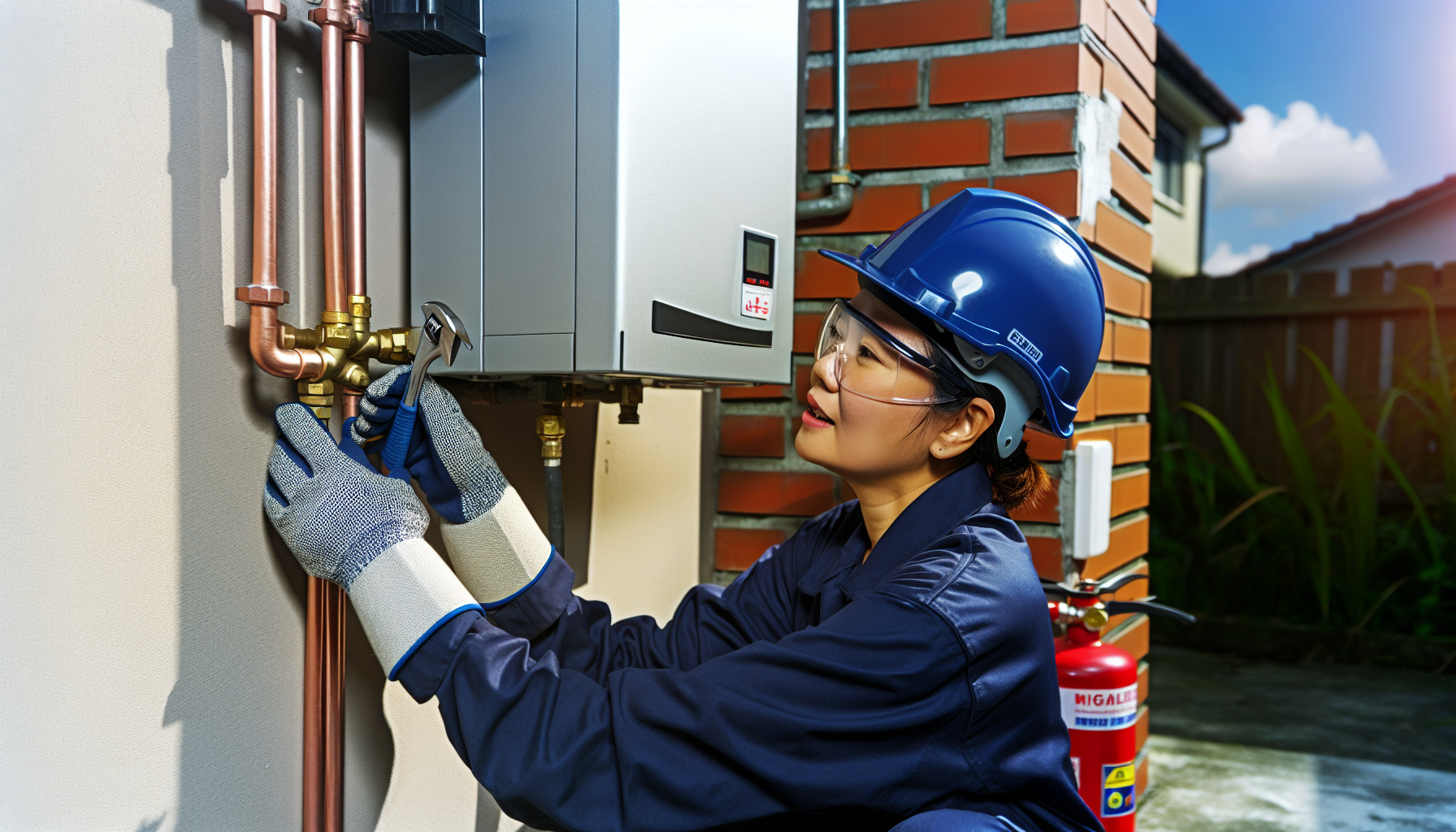 Gas hot water system installation by a professional