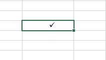 Checkmark in Excel