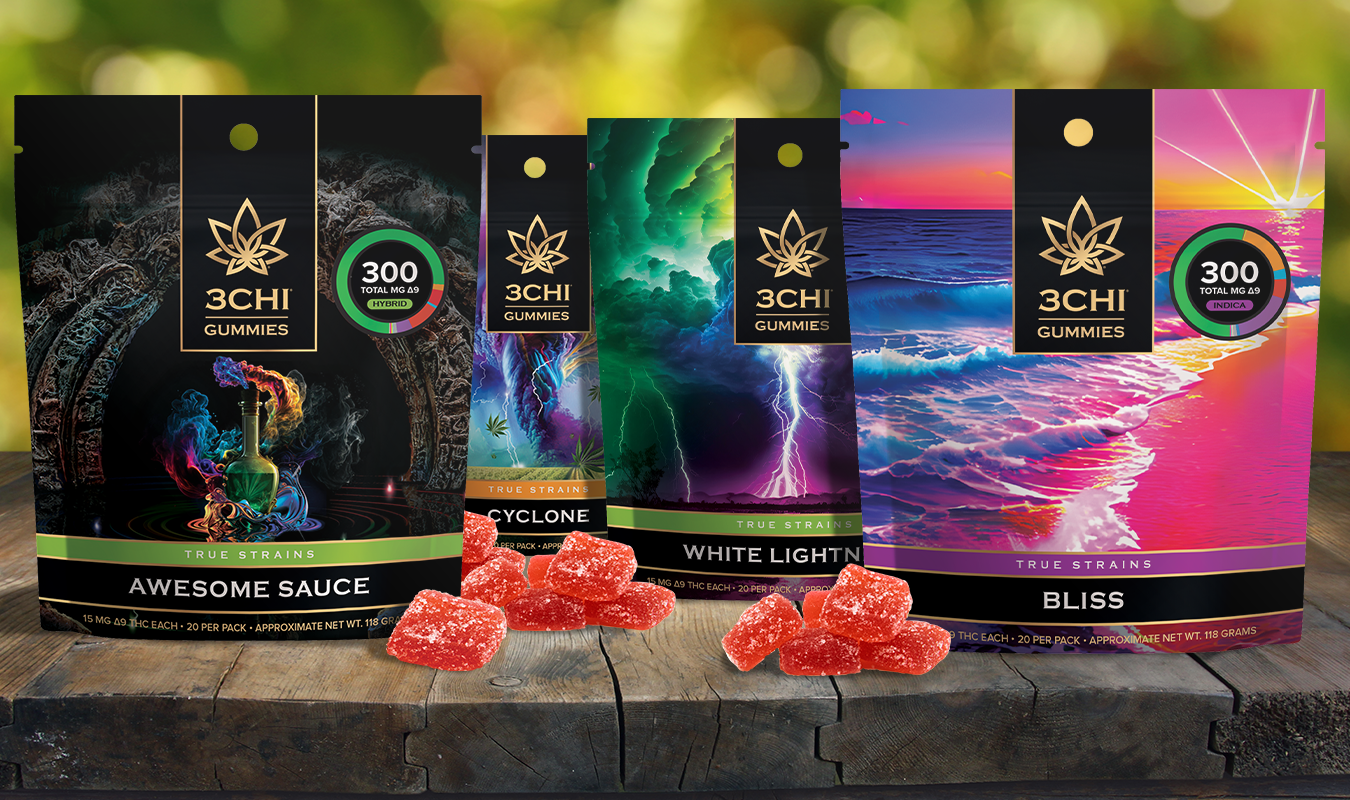 Our True Strains have more of a mixed berry flavor and these 4 strains have 15mg of Delta 9 THC in these Delta 9 gummies. This full spectrum mix in our True Strains gummies also have hemp terpenes and have a more full spectrum experience for those wanting more than just Delta 9 THC. These are also gluten free.