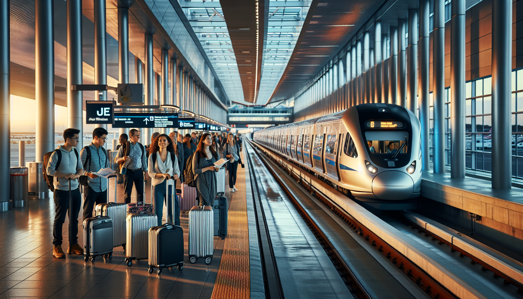 AirTrain station connecting Newark Airport terminals