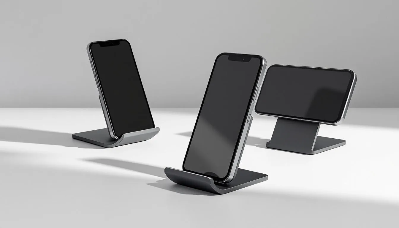 Supports de téléphone ajustables pour iPhone.